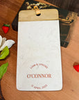 Personalised Acacia Wood & Faux Stone Marble Serving Tray, Custom Engraved Metallic Cheese Board Charcuterie Platter Decor Housewarming Gift