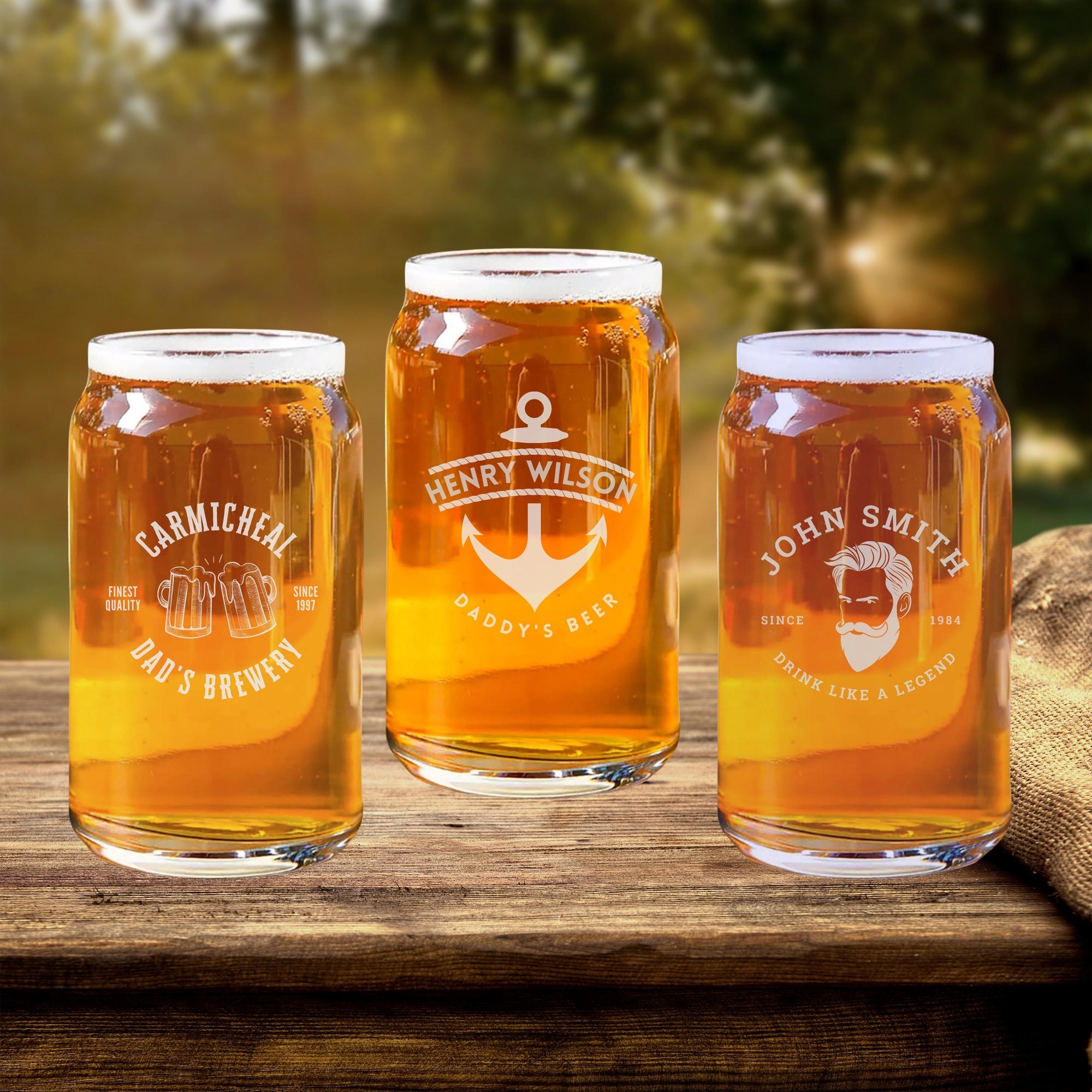 Personalised 470ml Beer Can Glass, Custom Engraved Beverage Tumbler, Smoothie, Coffee Cup, Housewarming, Father's Day Gift, Wedding Favour