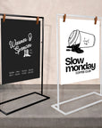 Metal Hanging Strap Swing Frame & Custom Print Aluminum A1 Panel, Outdoor Sidewalk Footpath Retail, Cafe, Restaurant Business Advertise Sign