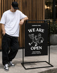 Metal Hanging Strap Swing Frame & Custom Print Aluminum A1 Panel, Outdoor Sidewalk Footpath Retail, Cafe, Restaurant Business Advertise Sign