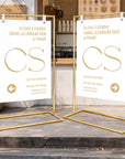 Metal Hanging Strap Swing Frame & Custom Print Aluminum A1 Panel, Outdoor Sidewalk Footpath Retail, Cafe, Restaurant Business Advertise Sign