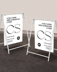 Metal Swing A-Frame & Custom UV Print Aluminum A1 Panel, Outdoor Sidewalk Direction Footpath Retail Cafe, Restaurant Business Advertise Sign