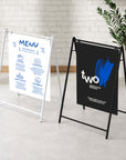 Metal Swing A-Frame & Custom UV Print Aluminum A1 Panel, Outdoor Sidewalk Direction Footpath Retail Cafe, Restaurant Business Advertise Sign