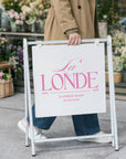 Metal Swing A-Frame & Custom UV Print Aluminum Panel, Outdoor Sidewalk Direction, Footpath Retail, Cafe, Restaurant, Business Advertise Sign