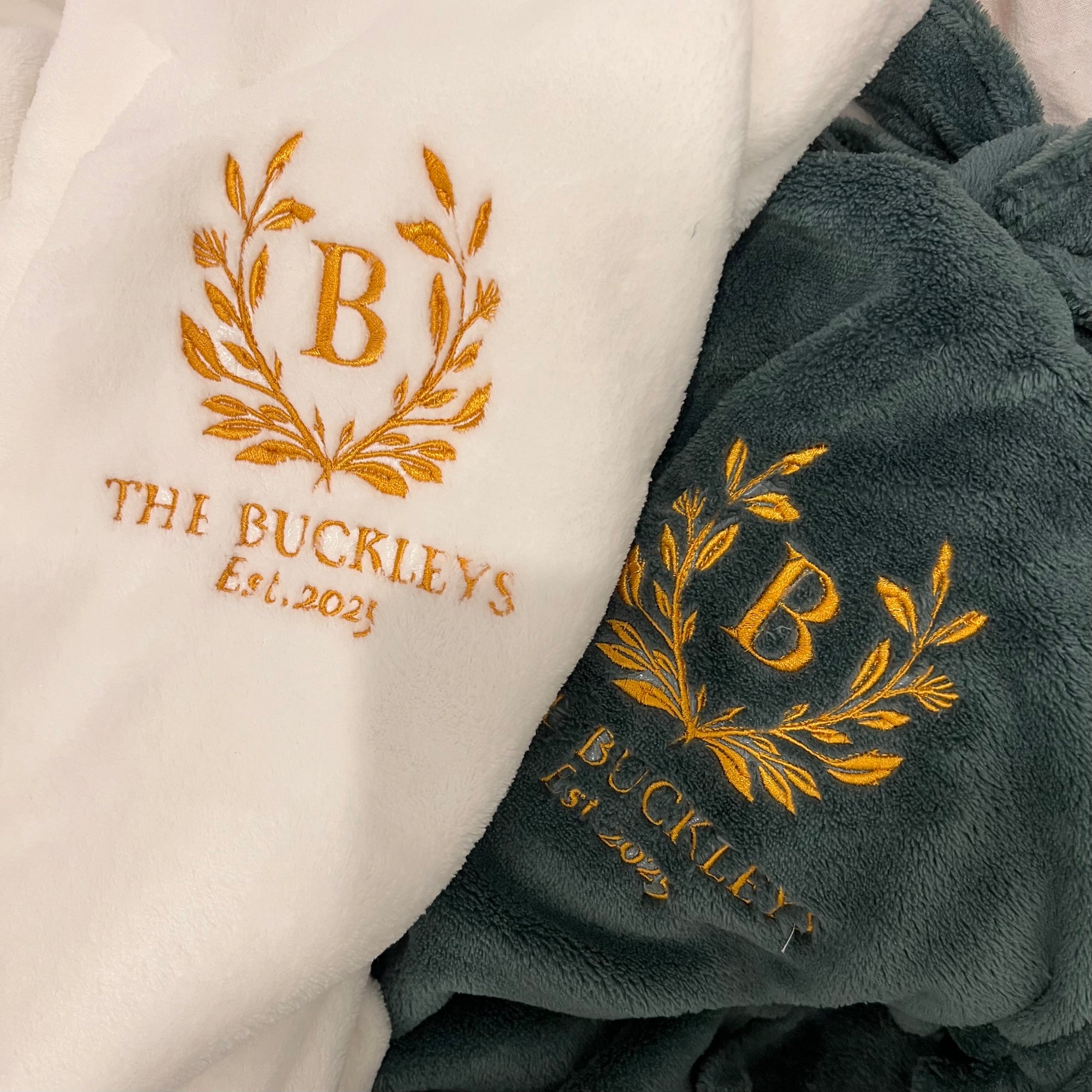 Personalised Embroidery Plush Bathrobe, Custom Name Embroidered Luxury Men Women Dressing Gown, Logo Spa Robe, Housewarming Anniversary Gift