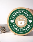 Personalised 3D Raised Wooden Coffee Bar Badge Sign, Custom Round Home Corner Wall Plaque, Family Kitchen Cafés Signage, Housewarming Gift