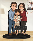 Personalised 3D Wooden Cartoon Family Figurine Display, Custom Print Photo Portrait Caricature Home Decor, Birthday, Anniversary, Xmas Gift