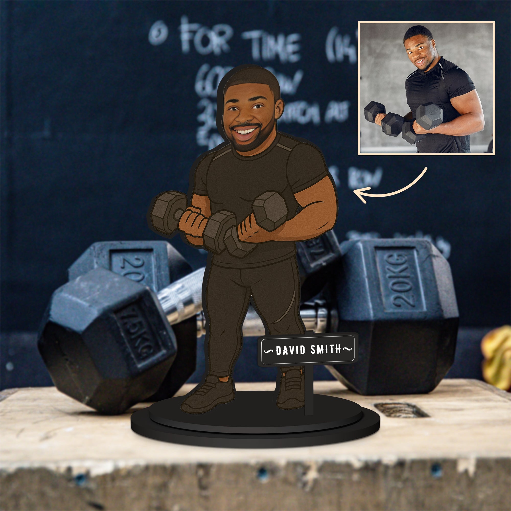 Personalised 3D Wooden Cartoon Profession Figurine Display, Custom Print Photo Portrait Hobby Caricature Home Decor, New Job, Christmas Gift