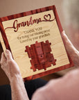 Personalised 3D “You’re the Piece That Holds Us Together” Mum Puzzle on Engraved Wooden Block Sign, Mother's Day Gift for Mom Grandma Granny