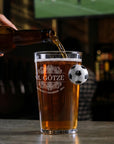 Personalised 550mL Soccer Ball Handle Beer Glass, Engraved Brewery Footbal Mug, Dad Birthday, Wedding Groomsmen, Custom Logo Corporate Gift
