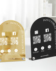 Personalised Acrylic Arch QR Code Follow Us Business Sign, Custom Print Spa Beauty Salon, Cafe Retail Social Media Reception Display Signage