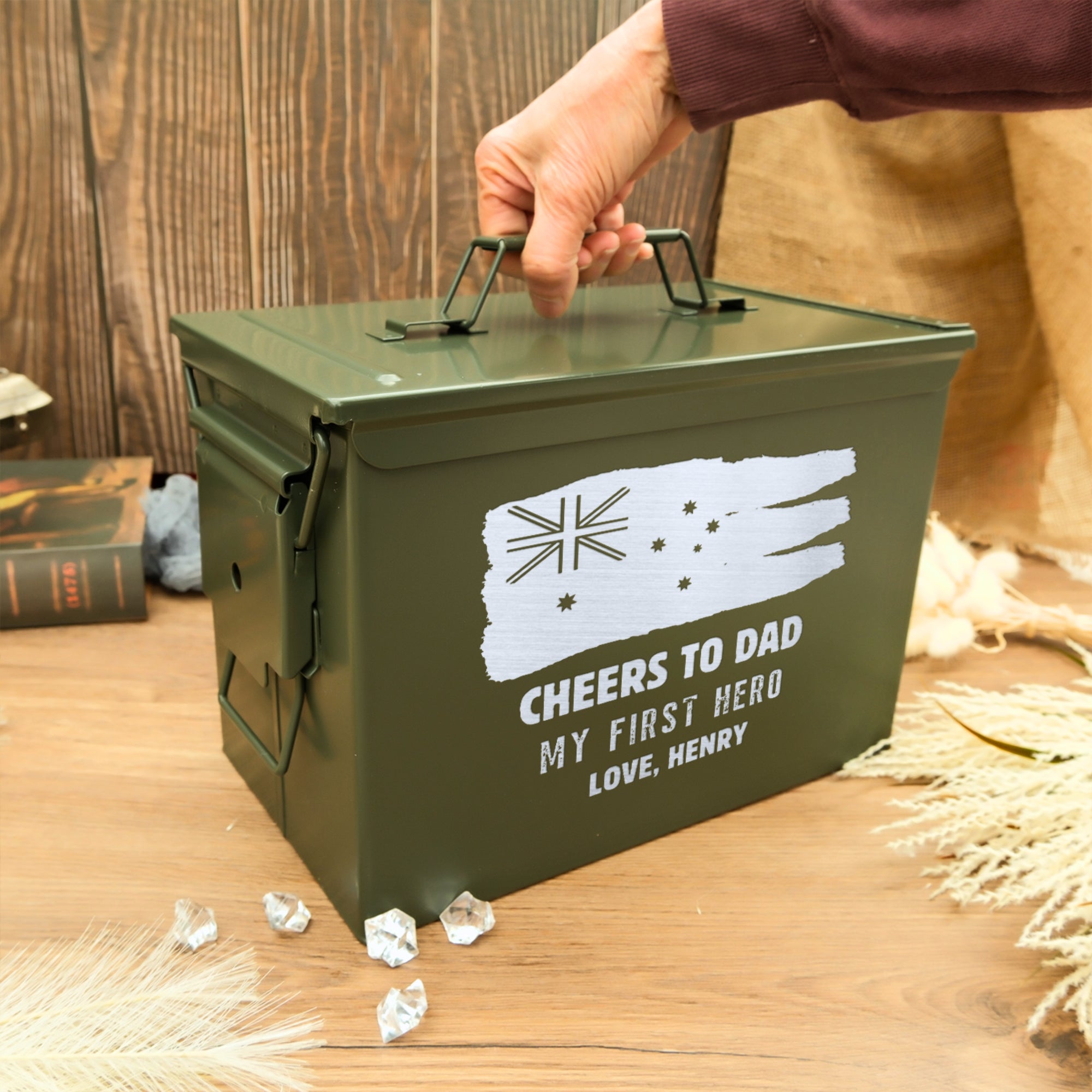Personalised Ammo Can Box, Custom Engraved Military Storage, Etched Army Canister, Ammunition Holder, Groomsman Proposal, Dad Gift