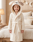 Personalised Animal Hooded Kid Bathrobe, Custom Name Embroidered Baby Dressing Gown, Baby Teenager Ears Robe, Christening Birthday Xmas Gift