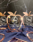 Personalised Apple Award Plaque/ Custom 3D Engraved Acrylic School Graduate Teacher Trophy, Sport Coach, Mentor Keepsake Xmas Corporate Gift
