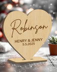 Personalised Mirror Acrylic/ Wooden Wedding Heart Name Place Setting, Custom Engraved Table Place Card Party Favour Thank you Gift Tag Decor