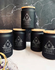 Personalised Black Glass Jar & Wooden Lid, Custom Etched Logo Jar, Coffee, Tea Storage, Cookie Lollies Canister, Housewarming, Mom Xmas Gift