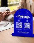 Personalised Acrylic Arch QR Code Follow Us Business Sign, Custom Print Spa Beauty Salon, Cafe Retail Social Media Reception Display Signage