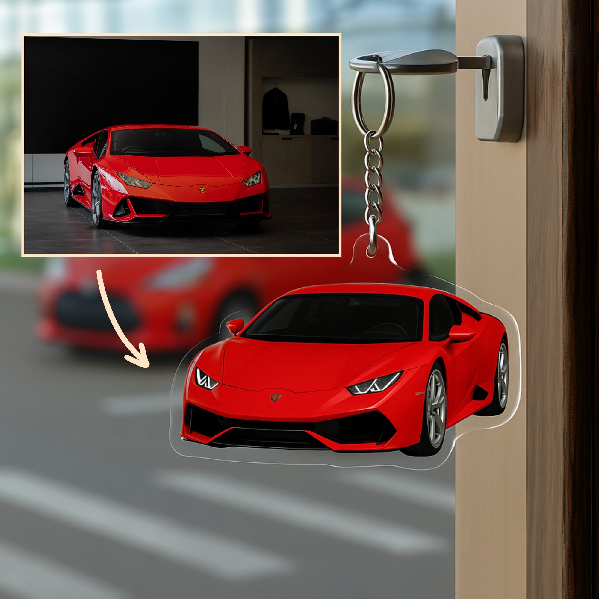 Personalised Car Photo Clear Acrylic Keychain, Custom Print Vehicle Logo Charm, Van/ Truck Key Ring, Birthday/ Housewarming/ Christmas Gift