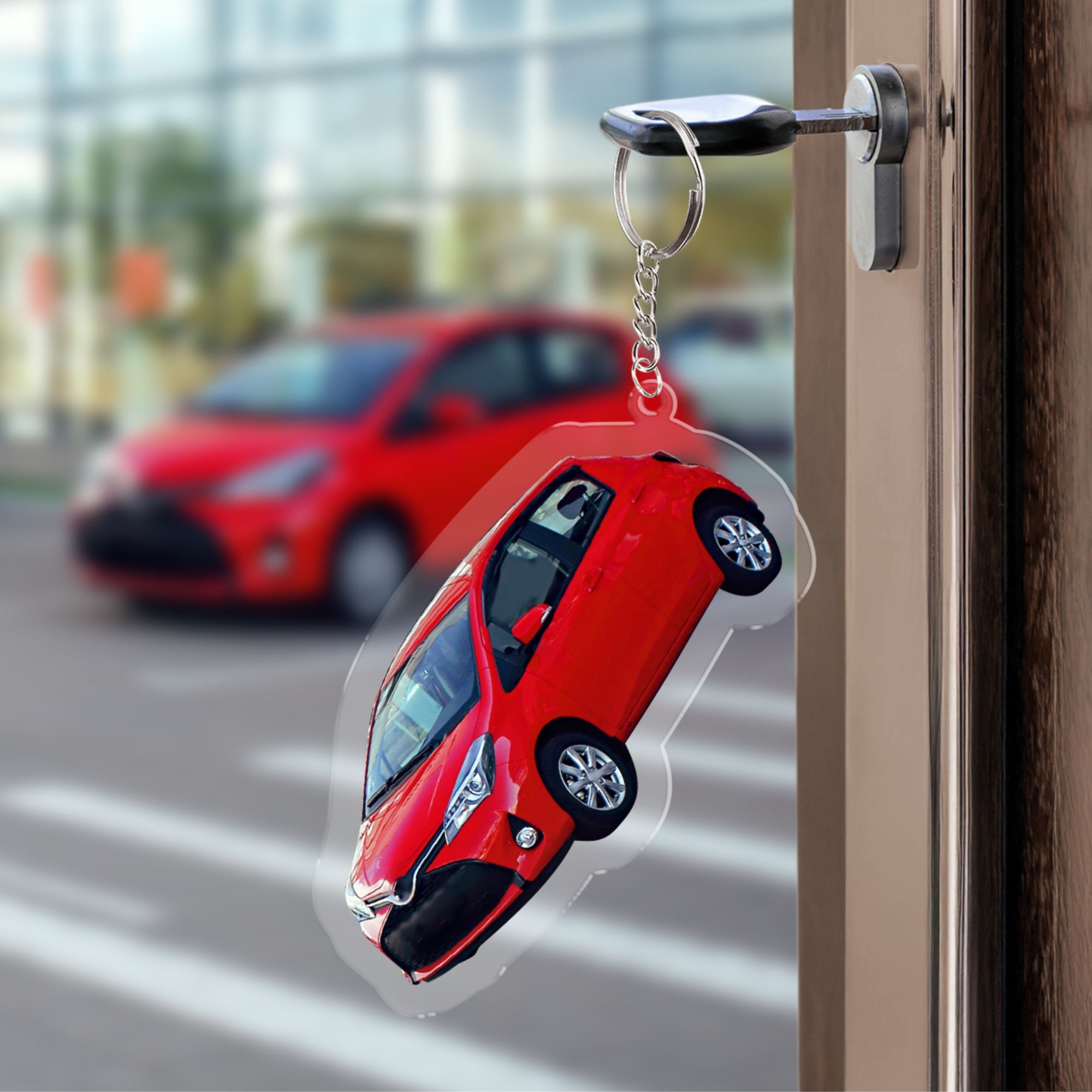 Personalised Car Photo Clear Acrylic Keychain, Custom Print Vehicle Logo Charm, Car/ Truck Key Ring, Birthday/ Housewarming/ Christmas Gift