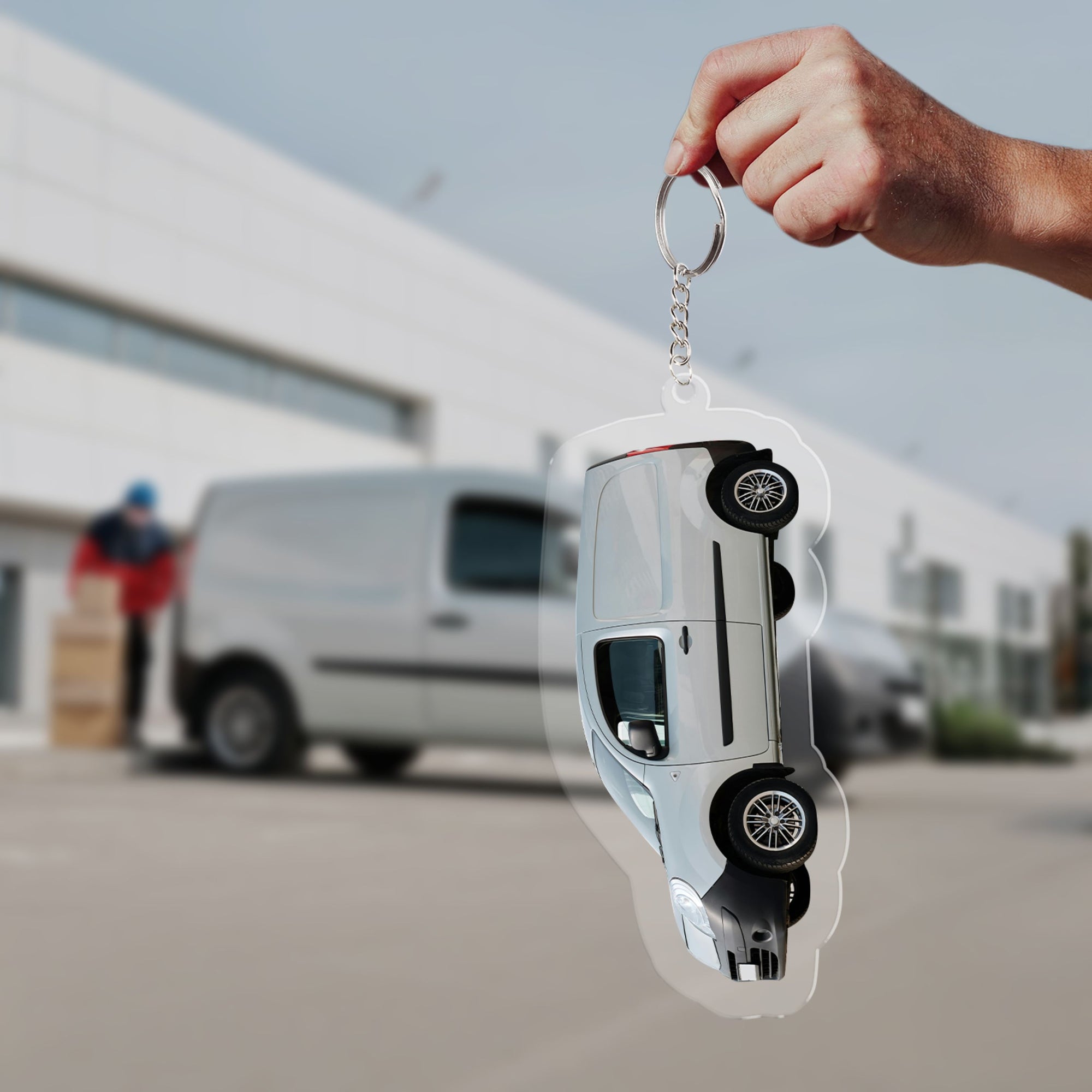 Personalised Car Photo Clear Acrylic Keychain, Custom Print Vehicle Logo Charm, Van/ Truck Key Ring, Birthday/ Housewarming/ Christmas Gift