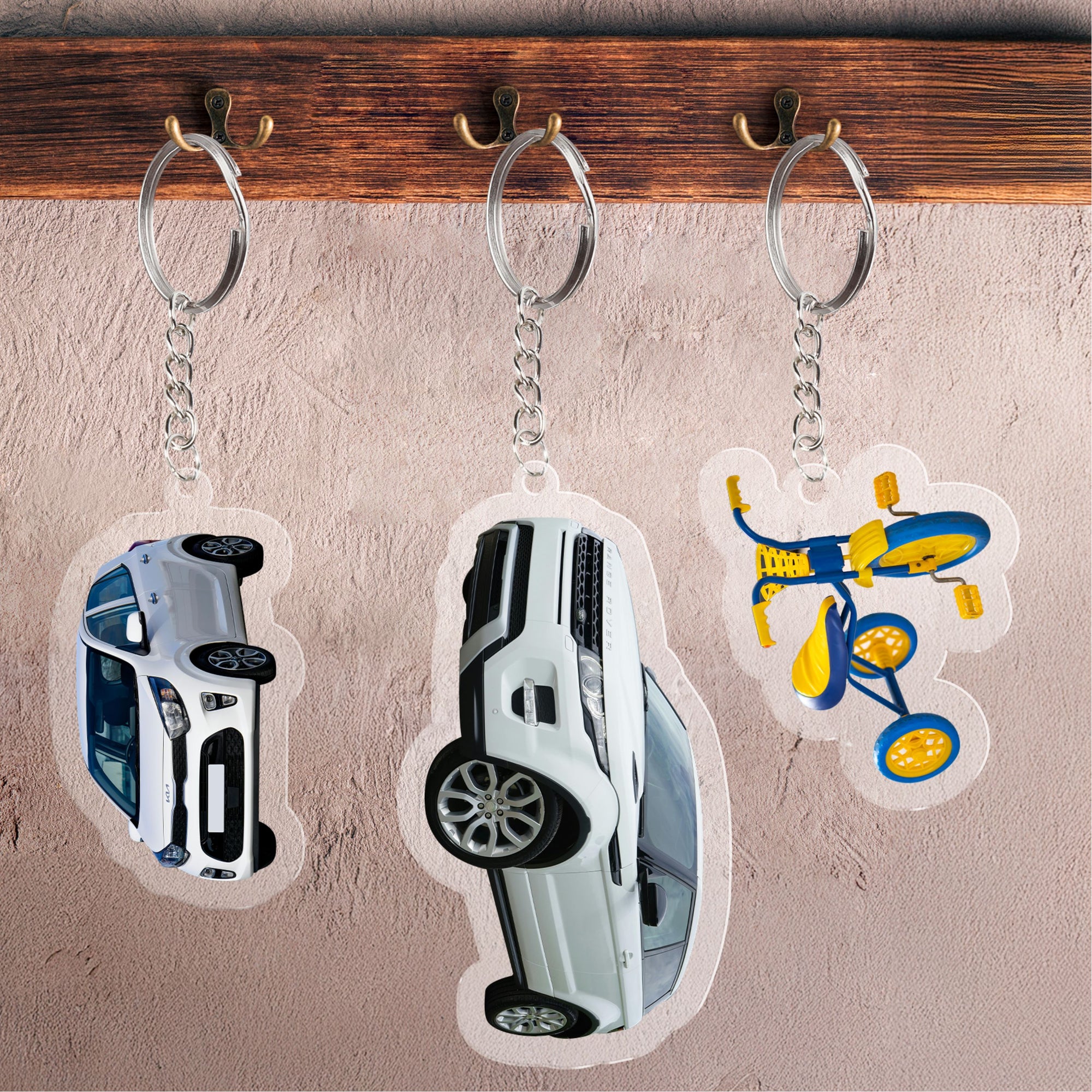 Personalised Car Photo Clear Acrylic Keychain, Custom Print Vehicle Logo Charm, Van/ Truck Key Ring, Birthday/ Housewarming/ Christmas Gifts