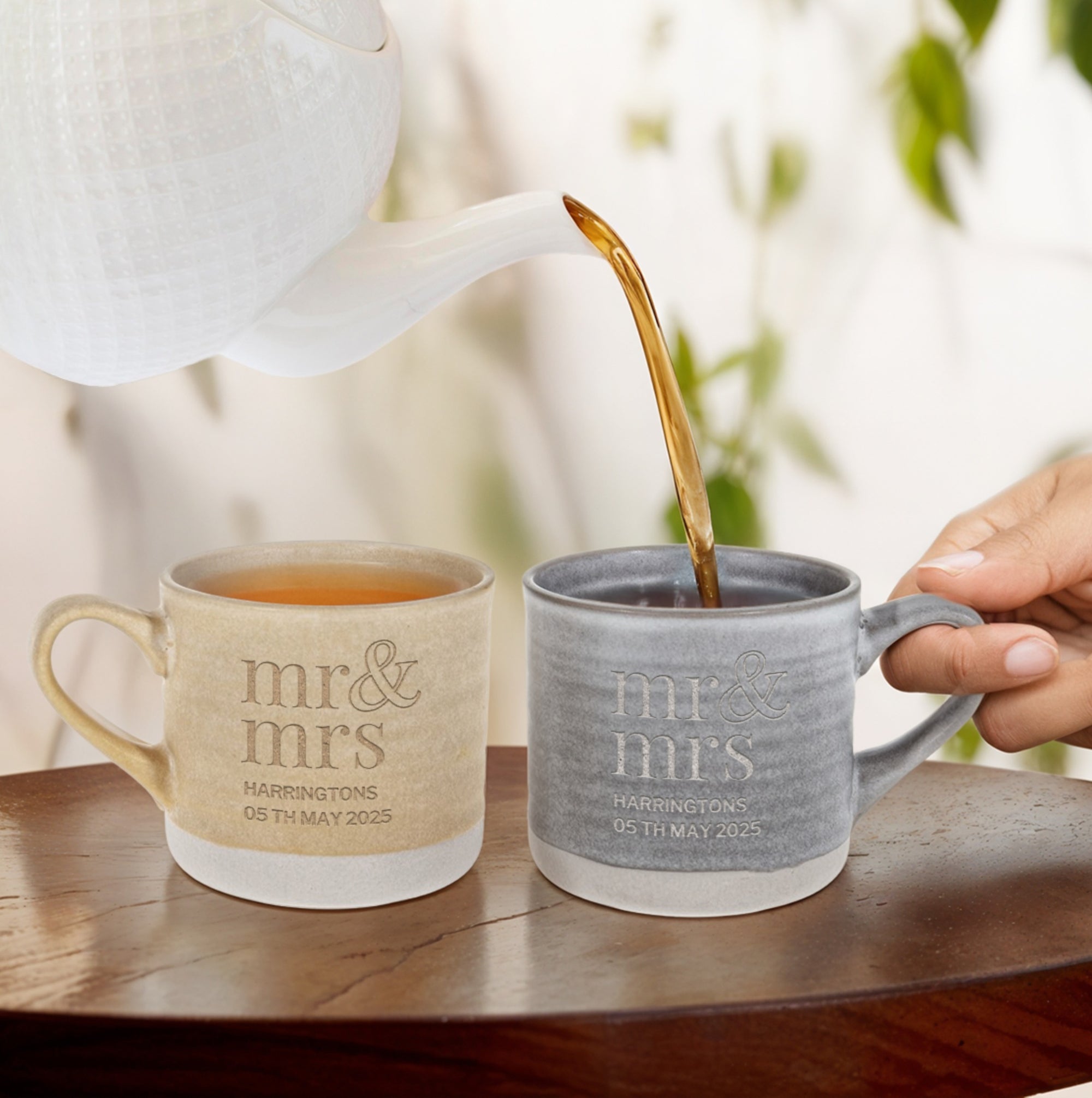 Personalised Ceramic Coffee Mug, Custom Engraved Tea Cup Latte Mug, Porcelain Drinkware Wedding Favour Mum Dad Birthday, Xmas Corporate Gift