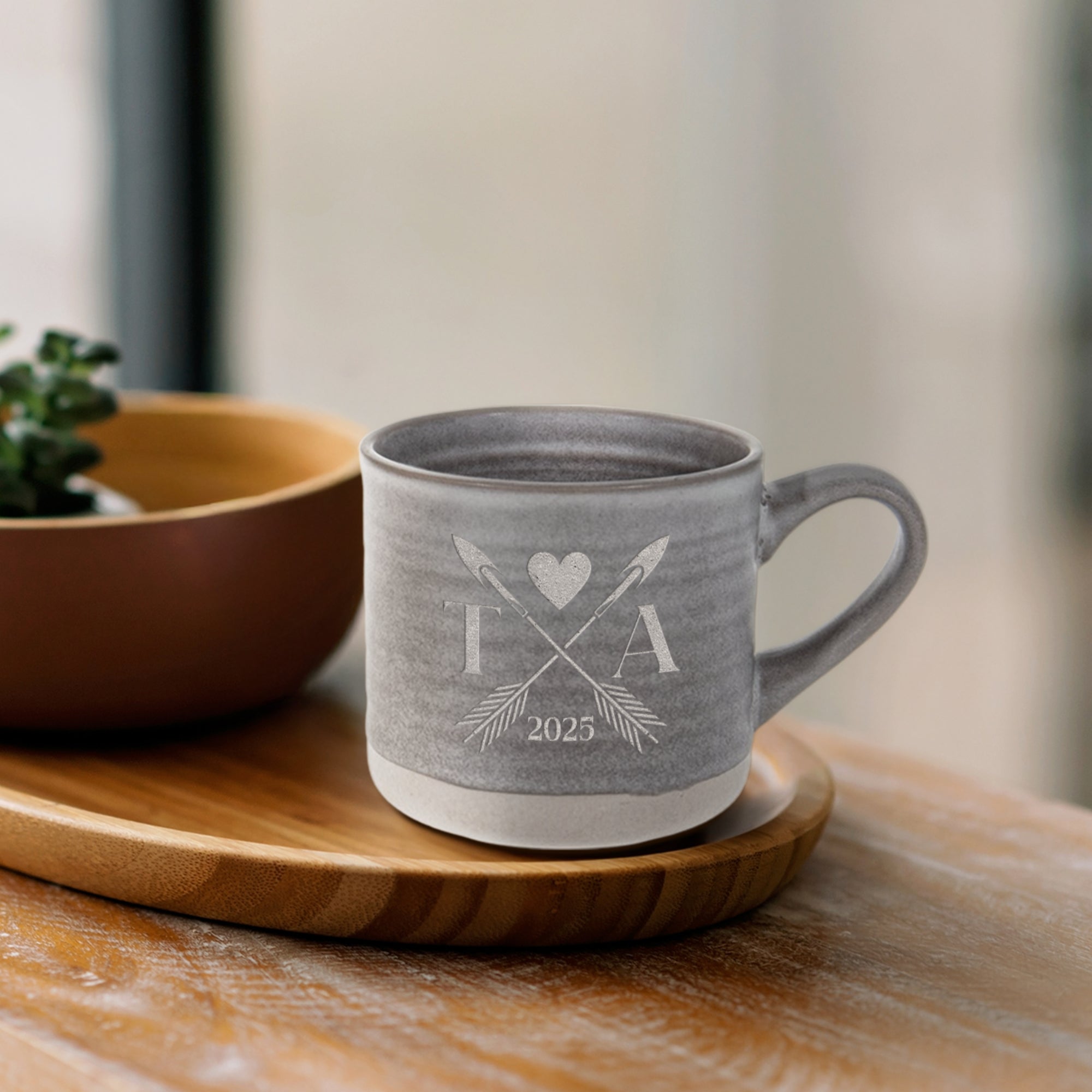 Personalised Ceramic Coffee Mug, Custom Engraved Tea Cup Latte Mug, Porcelain Drinkware Wedding Favour Mum Dad Birthday, Xmas Corporate Gift