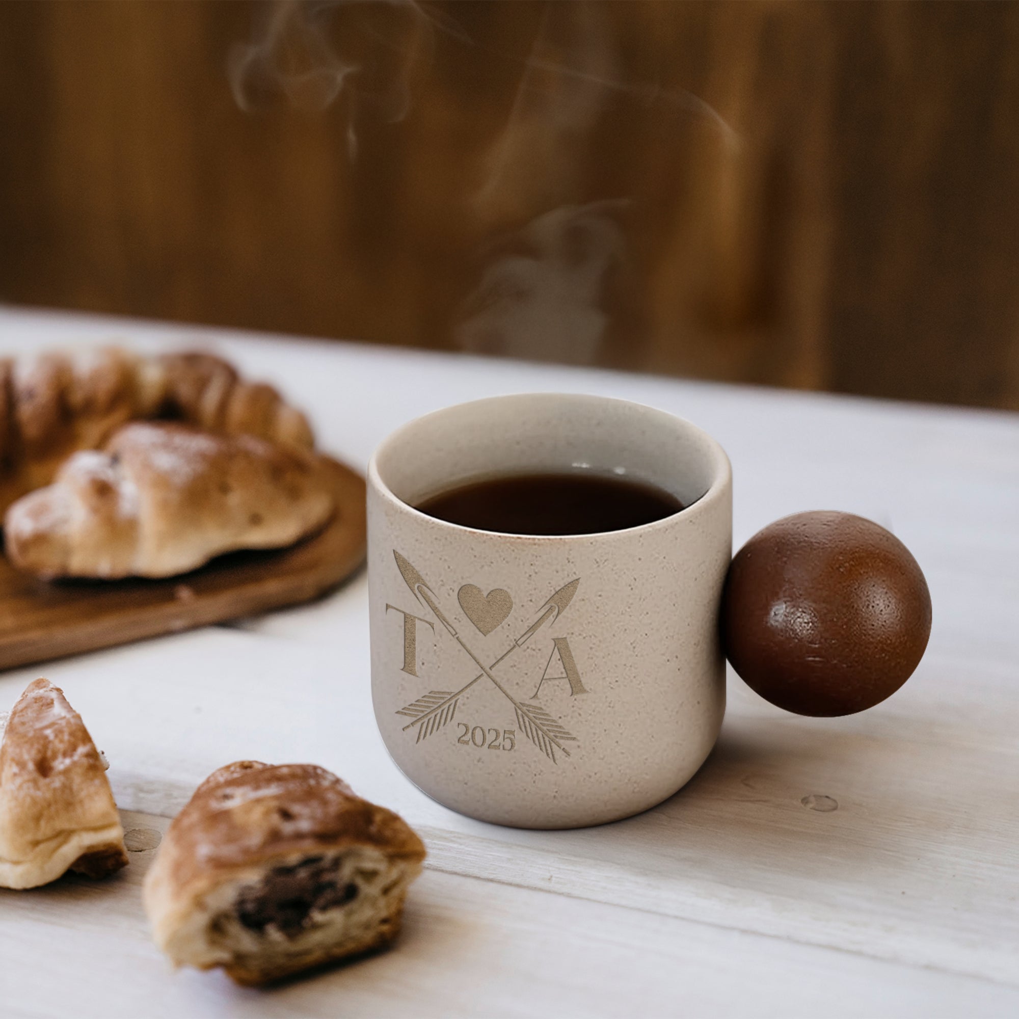 Personalised Ceramic Espresso Cup, Custom Engraved Macchiatos Mug, Tea, Coffee Tumbler, Wedding Favour Mum Dad Birthday, Xmas Corporate Gift