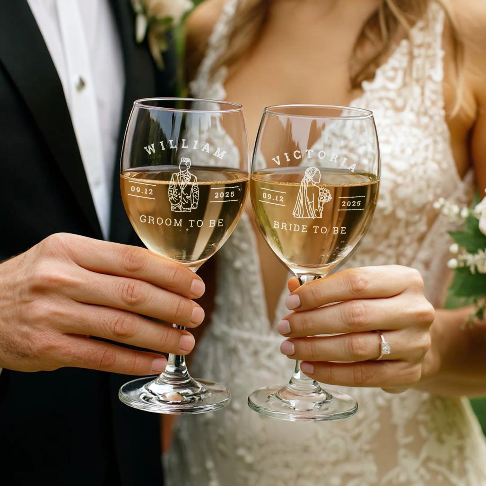 Personalised Clear Wine Glass, Custom Engraved Monogram Beverage Glassware, Logo Barware, Housewarming Birthday Corporate Gift Wedding Favor