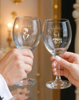 Personalised Clear Wine Glass, Custom Engraved Monogram Beverage Glassware, Logo Barware, Housewarming Birthday Corporate Gift Wedding Favor