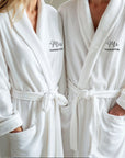 Personalised Embroidery Plush Bathrobe, Custom Name Embroidered Luxury Men Women Dressing Gown, Logo Spa Robe, Housewarming Anniversary Gift