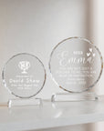 Personalised Crystal Glass Trophy, Custom Engraved Photo Employee Recognition Plaque, Graduate Teacher Sport Coach Award Logo Corporate Gift