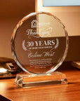 Personalised Crystal Glass Trophy, Custom Engraved Photo Employee Recognition Plaque, Graduate Teacher Sport Coach Award Logo Corporate Gift