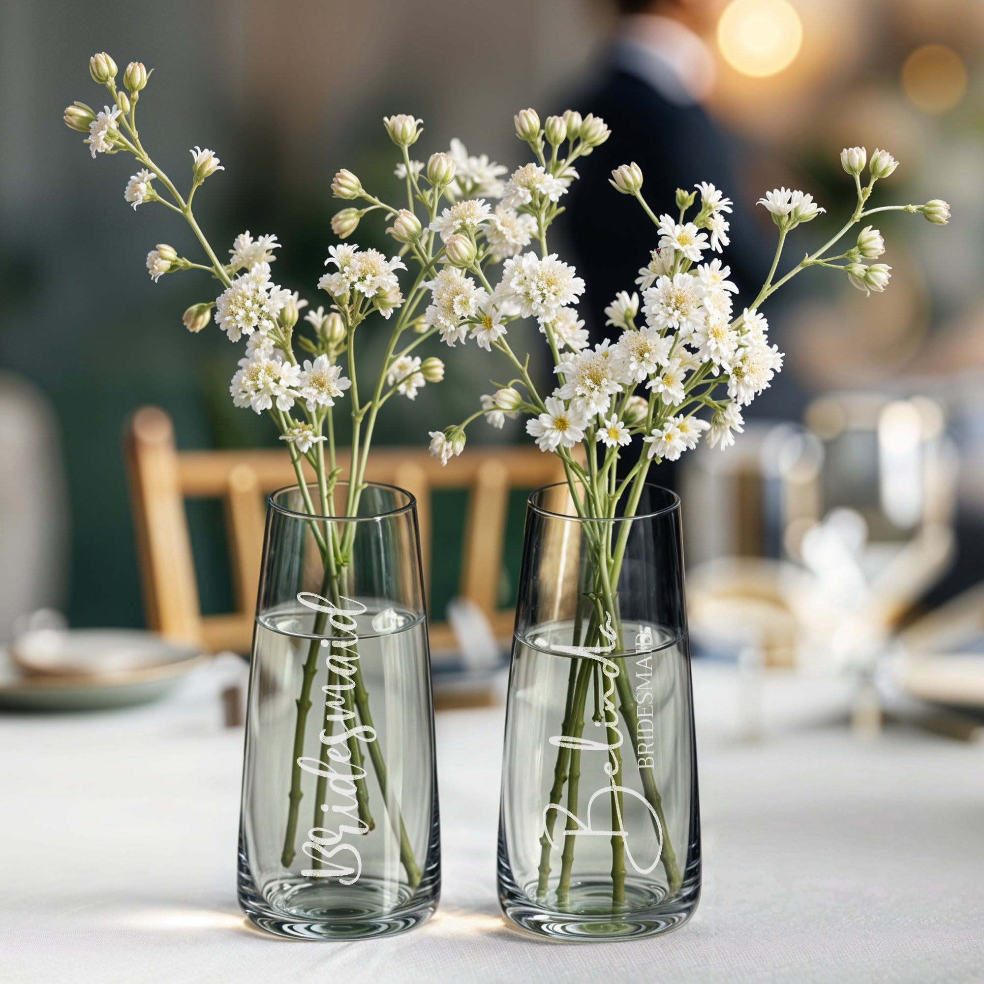 Personalised Etched Small Birth Flower Glass Vase, Home Wedding Decor, Bridesmaid Favor, Christening Housewarming, Anniversary Birthday Gift