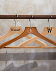 Personalised Deluxe Commercial Grade Square Walnut/ Beech Wood Custom Logo Fashion Retail Heavy Hanger, Wedding, Birthday, Housewarming Gift