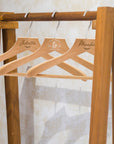 Personalised Deluxe Square Walnut/ Beech Wooden Hanger, Custom Logo Fashion Retail Hangers, Wedding Groomsman, Bridesmaid, Housewarming Gift