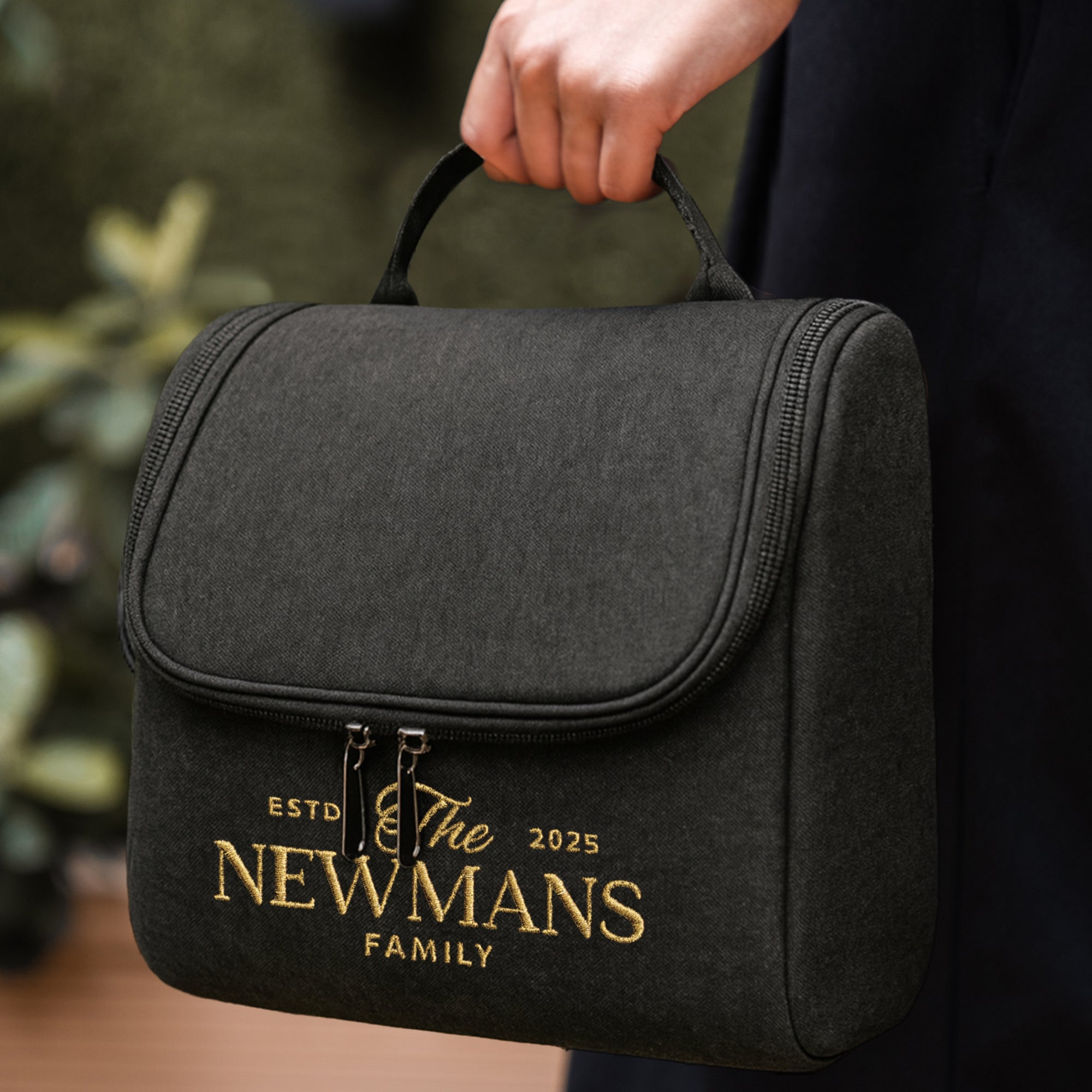 Personalised Embroidered Hanging Toiletry Bag, Custom Travel Organiser, Lightweight Cosmetic Storage, Camping, Business Trip Bridesmaid Gift