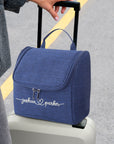 Personalised Embroidered Hanging Toiletry Bag, Custom Travel Organiser, Lightweight Cosmetic Storage, Camping, Business Trip Bridesmaid Gift