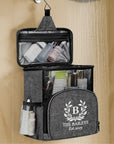 Personalised Embroidered Toiletry Bag, Travel Shower Caddy Hanging Bathroom Storage Zip Bag Camping Dorm Organiser Groomsmen Bridesmaid Gift