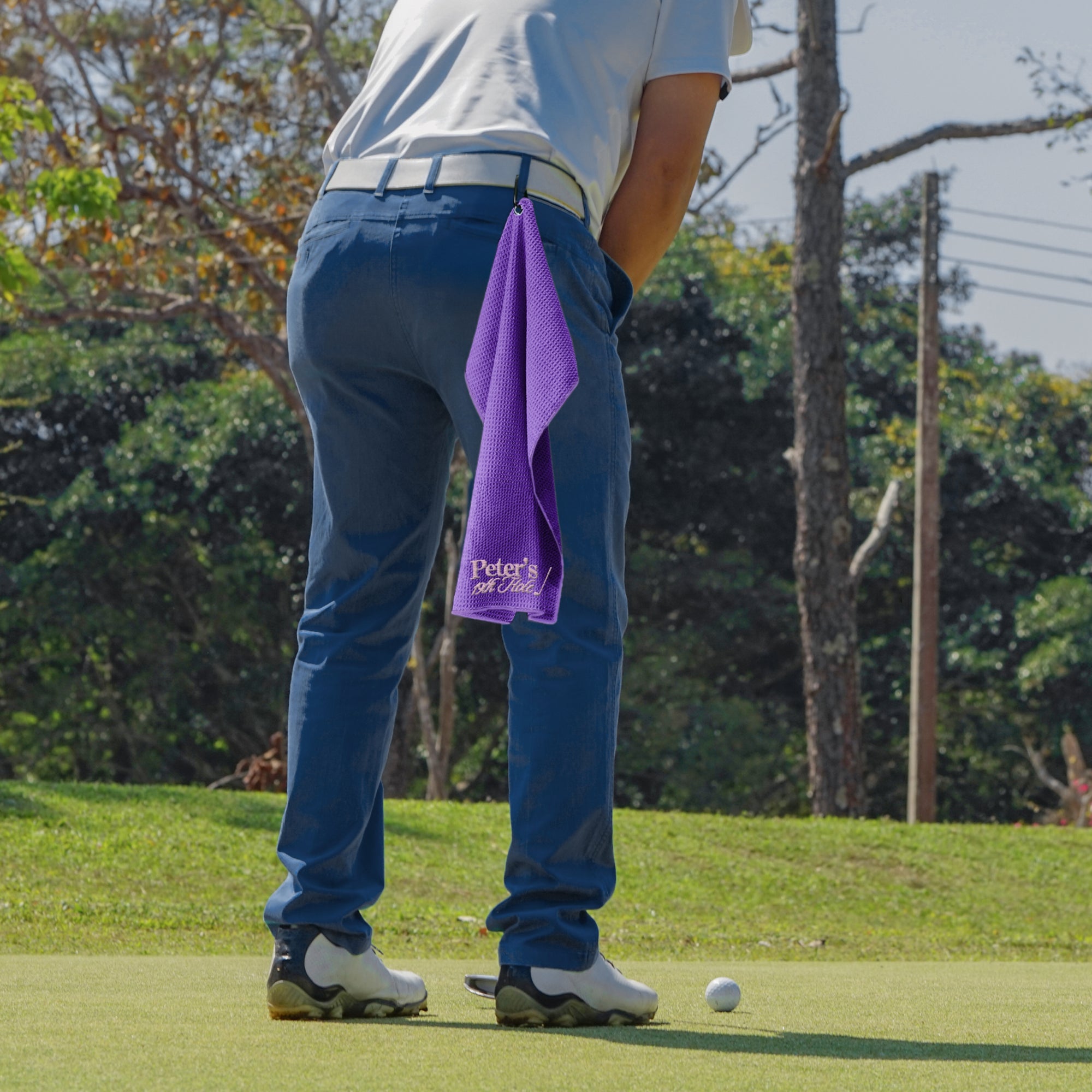 Personalised Embroidery Microfiber Golf Towel, Customised Name Logo Quick Dry Gym Waffle Towels, Sport, Workout, Golfer, Xmas Corporate Gift