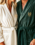 Personalised Embroidery Plush Bathrobe, Custom Name Embroidered Luxury Men Women Dressing Gown, Logo Spa Robe, Housewarming Anniversary Gift