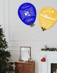 Personalised Family Name Christmas Acrylic Sign | Custom UV Printed Balloon, Holiday Gift, Party Celebration, First Xmas Signage Wall Decor