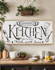 Personalised Family Name Farmhouse Kitchen Rustic Sign | Custom UV Print Wooden Frame Wall Decor, Rustic Homestead Signage Housewarming Gift