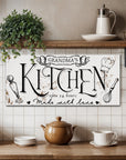 Personalised Family Name Farmhouse Kitchen Rustic Sign | Custom UV Print Wooden Frame Wall Decor, Rustic Homestead Signage Housewarming Gift