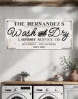 Personalised Family Name Farmhouse Rustic Sign | Custom UV Print Wash & Dry Wooden Frame Wall Decor, Laundry Room Signage, Housewarming Gift