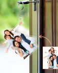 Personalised Family Photo Clear Acrylic Keychain, Custom Print Couple Keepsake Charm, Mum Dad Key Ring, Birthday Housewarming Christmas Gift