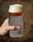 Personalised Leatherette Insulated Beer Can Stubby Holder, Custom Engraved Name Logo Bottle Cooler Sleeve, Father Gift , Groomsmen Proposal