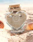 Personalised Heart Glass Jar, Custom Engraved Honeymoon Sand Keepsake, Wedding Favour, Treats/ Seashells/ Candle Container, Thank You Gift