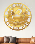 Personalised Home Coffee Hoop Sign, Custom Wood Acrylic Kitchen, Bar Corner Drink Stations Wall Art , Cafés Signage Decor, Housewarming Gift