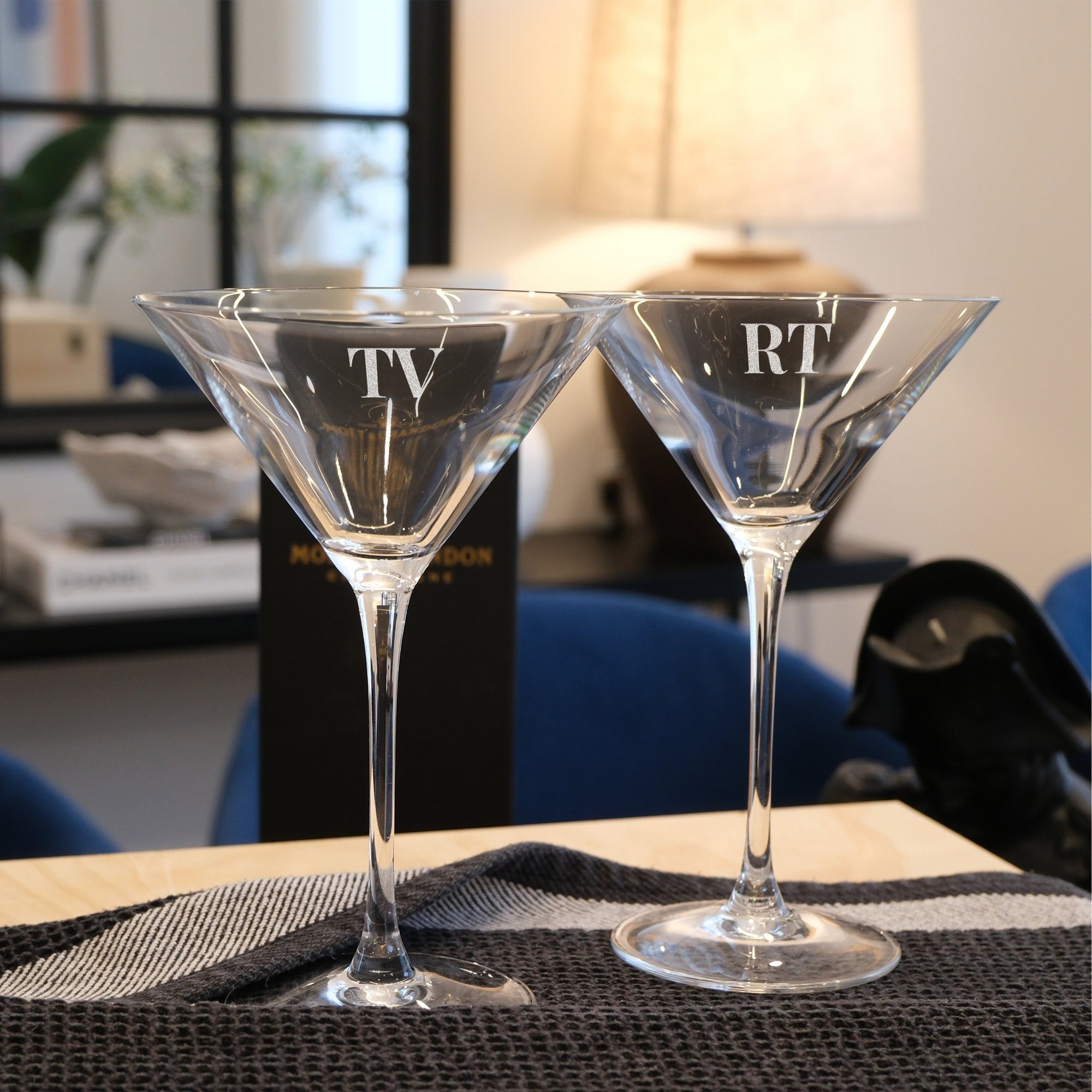 Personalised Initials Martini Glass, Engraved Monogram Glassware, Barware Groomsman, Wedding, Birthday, Corporate Gift